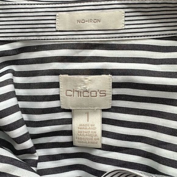 Striped Button-Up, Chico’s Size 1 (Medium) - Picture 10 of 10